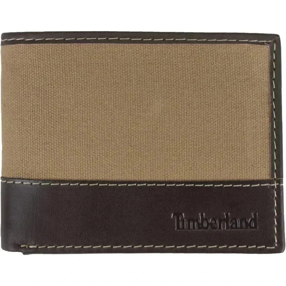 Timberland Men's Baseline Canvas Passcase-Khaki
